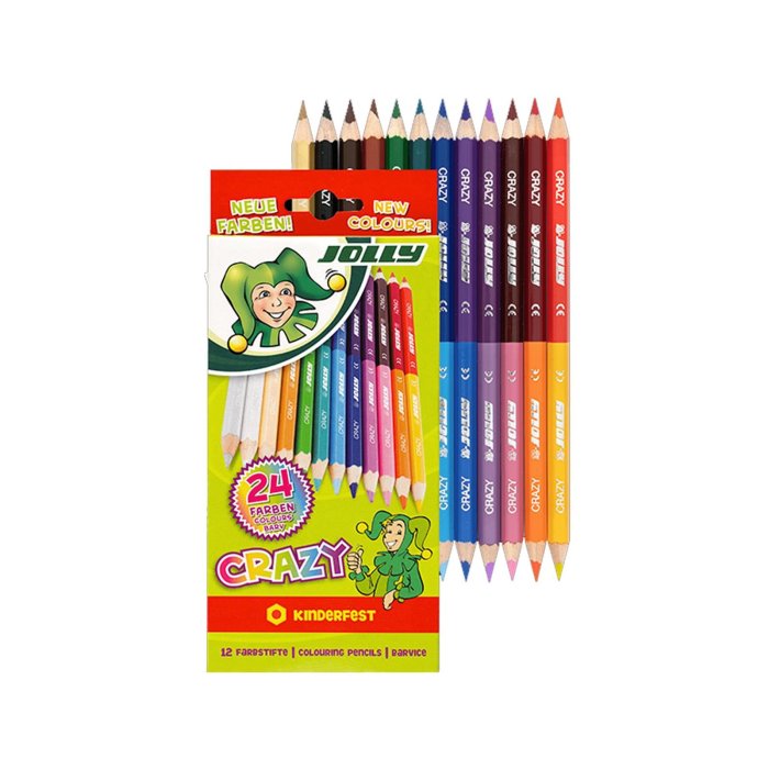 JOLLY Supersticks Crazy farebné pastelky - 12 obojstranných pasteliek obsahuje 24 farieb