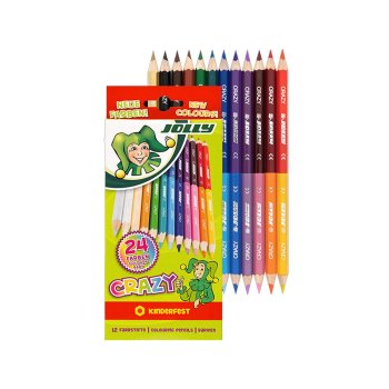 JOLLY Supersticks Crazy farebné pastelky - 12 obojstranných pasteliek obsahuje 24 farieb