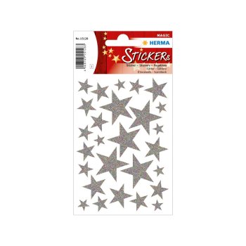 HERMA Weihnachts-Sticker MAGIC "Sterne silber",...