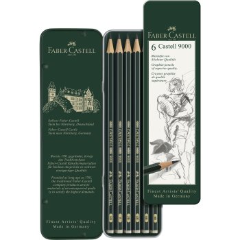 FABER-CASTELL ceruzka CASTELL 9000, kovové puzdro...