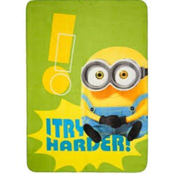 MINIONS Fleecová-deka "I TRY HARDER"
