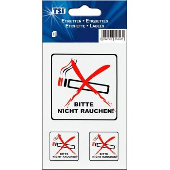 TSI nálepky - Bitte nicht rauchen! - 3 ks
