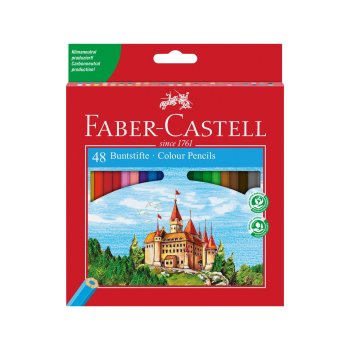 FABER-CASTELL Hexagonal-Buntstifte CASTLE, 48er Kartonetui