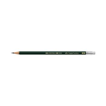 FABER-CASTELL Bleistift CASTELL 9000 mit Radierer HB