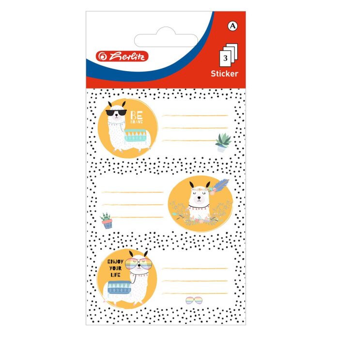 herlitz Buchetiketten Lama, 76 x 35 mm