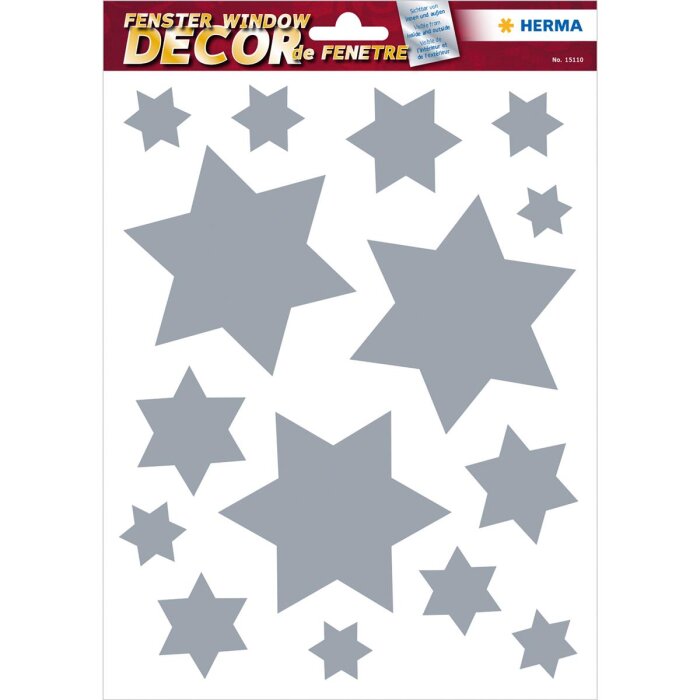 HERMA Weihnachts-Fensterbild "Sterne", silber