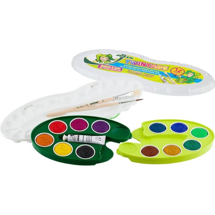 JOLLY TWINTABS 12er Schuldeckfarbenkasten