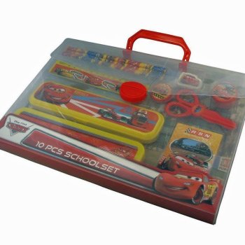 10-teiliges Schulset in einer Tragetasche "Cars"