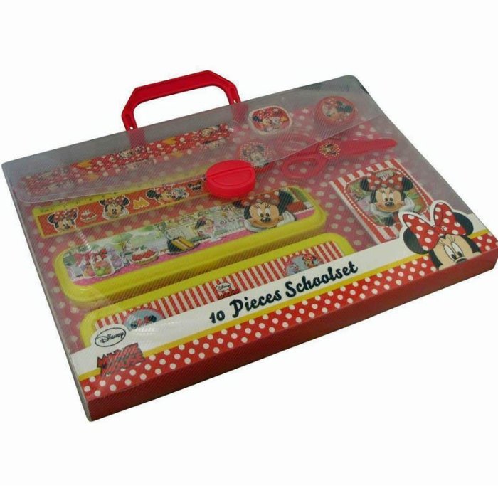 10-teiliges Schulset in einer Tragetasche "Minnie Mouse"