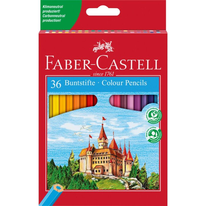 FABER-CASTELL šesťhranné farbičky CASTLE  - 36 kusov