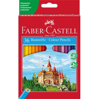 FABER-CASTELL Hexagonal-Buntstifte CASTLE, 36er Kartonetui
