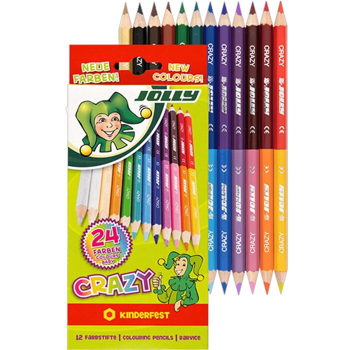 JOLLY Buntstifte Supersticks CRAZY 12er Set (24 Farben)