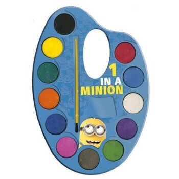 Paleta s vodovými farbami - 12 farieb - Minions
