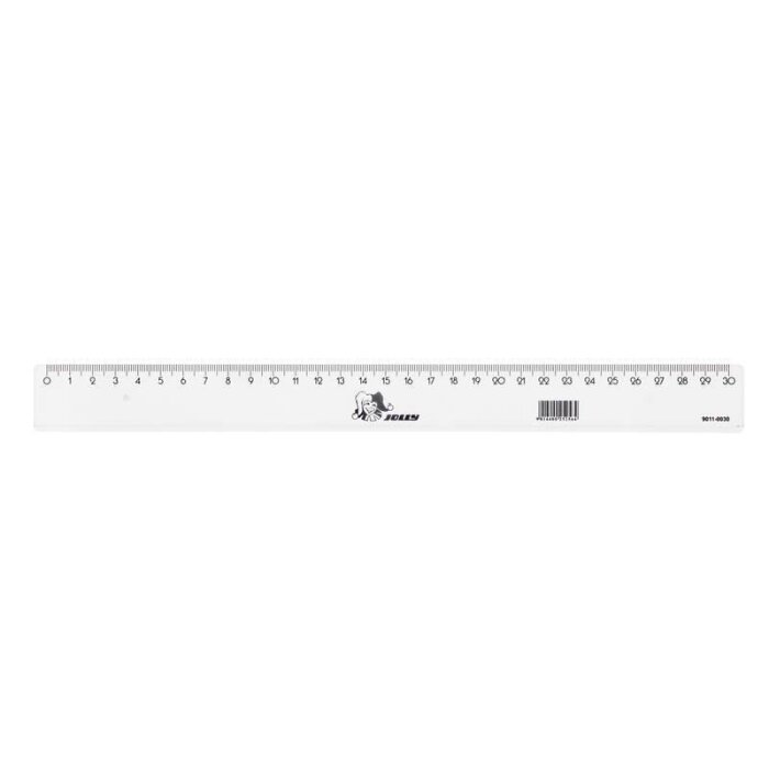 JOLLY štandardné pravítko - 30cm - priehľadné