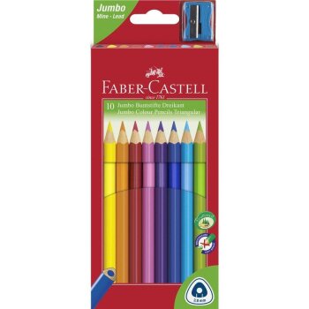 FABER-CASTELL trojhranné farbičky Jumbo - 10 ks v...