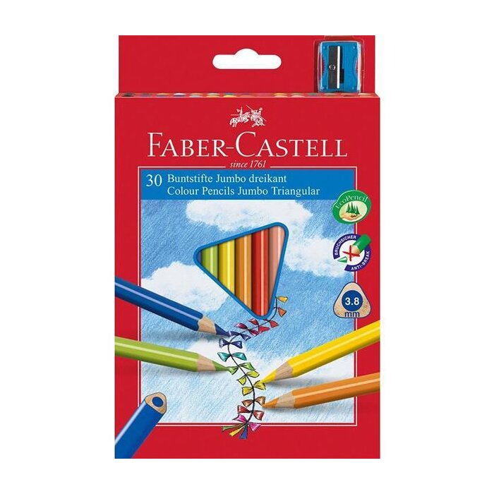 FABER-CASTELL trojhranné farbičky Junior grip - 30 rôznych farieb