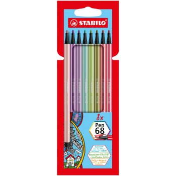 STABILO Fasermaler Pen 68, 8er Karton-Etui neue Farben
