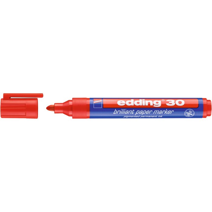 edding 30 Brillant popisovač na papier - červený