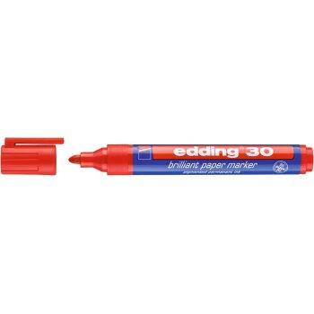 edding 30 Brillant popisovač na papier - červený
