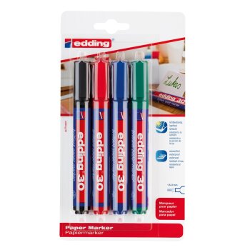 edding 30 Brillant popisovače na papier - na blistri - 4...