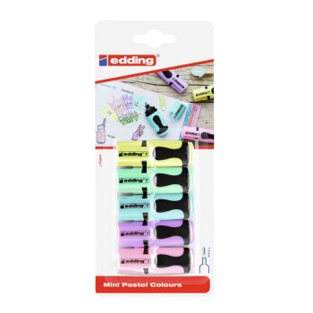 edding 7 Mini Textmarker 5er-Blister pastell