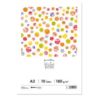 KRPA kresliaci papier A3 biely 180 g 10 listov