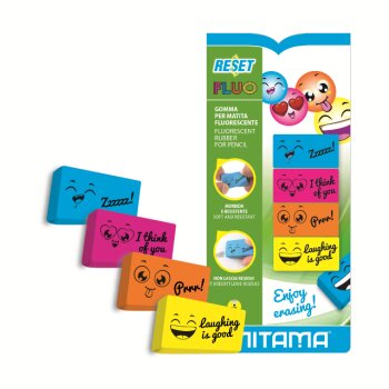 MITAMA Radiergummiset 4er Fluo