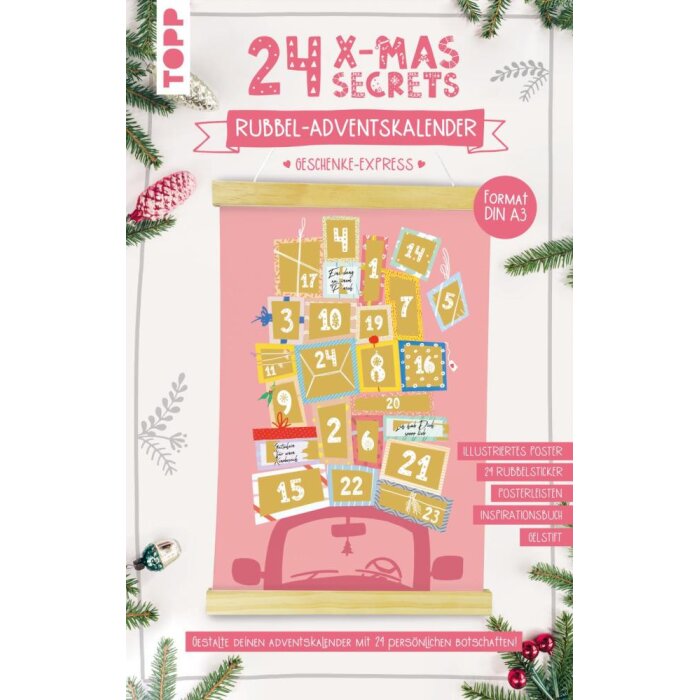 TOPP X-MAS SECRETS Rubbel Adenventskalender zum selbst gestalten GESCHENKE-EXPRESS