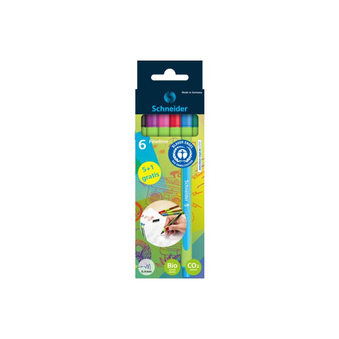 Schneider fineliner Line-Up - 0,4 mm - 6 rôznych farieb