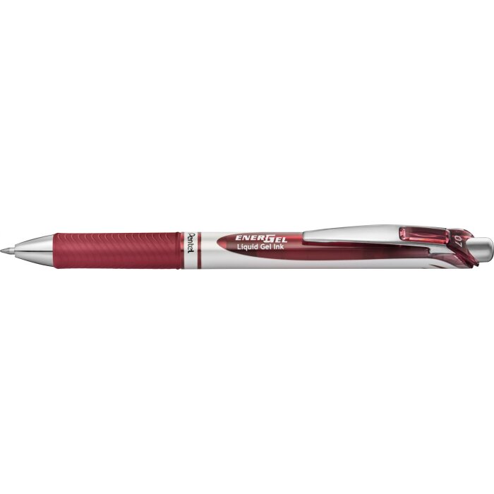 Pentel tekutý gélový roller EnerGel BL77, burgundská červená - Kvalitné gélové pero s mechanizmom na stláčanie