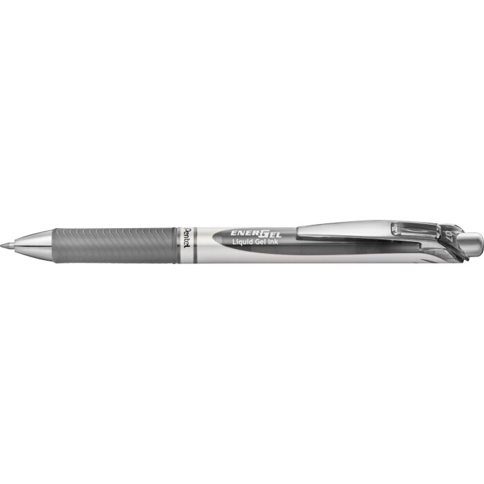 Pentel Liquid Gélový roller EnerGel BL77, sivý - Kvalitné gélové pero s mechanizmom na stláčanie