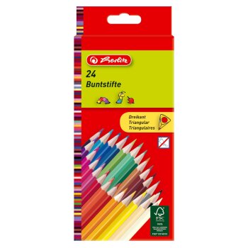 herlitz trojhranné farbičky - 24 rôznych farieb