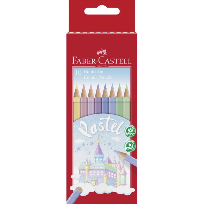 FABER-CASTELL Buntstifte COLOUR PASTELL, 10er Kartonetui