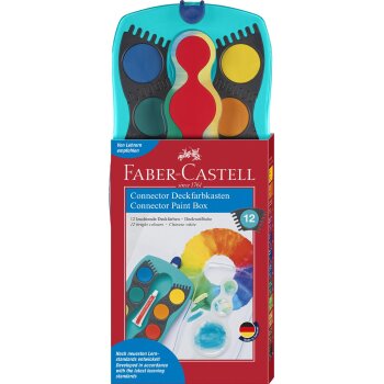 Faber-Castell Deckfarbkasten CONNECTOR 12 Farben türkis