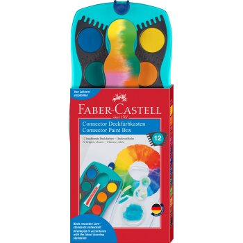 Faber-Castell Deckfarbkasten CONNECTOR 12 Farben türkis