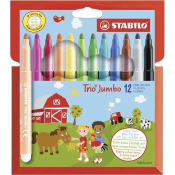 STABILO Trio Jumbo - hrubé fixky - 12 ks