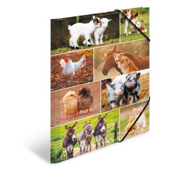 HERMA Eckspannermappe "Bauernhoftiere", Karton,...
