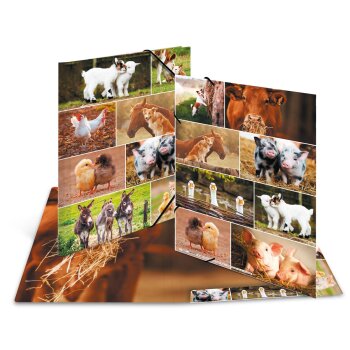 HERMA Eckspannermappe "Bauernhoftiere", Karton,...