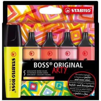 Textmarker - STABILO BOSS ORIGINAL - ARTY - 5er Pack -...