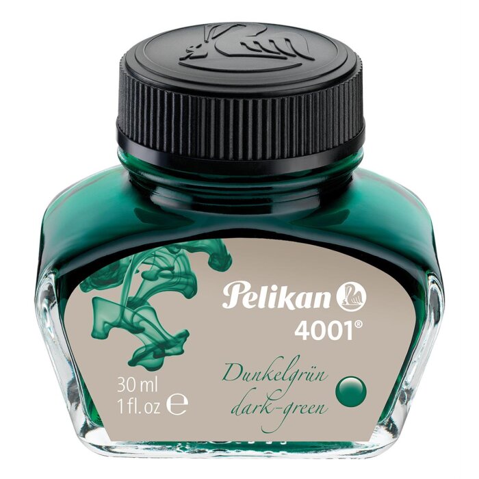 Pelikan Tinte 4001 im Glas, dunkelgrün, Inhalt: 30 ml