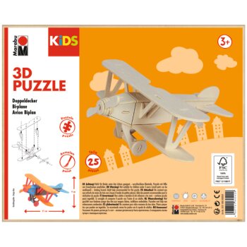 Marabu KiDS 3D Puzzle "Flugzeug Doppeldecker",...