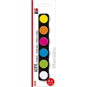 Marabu Acrylfarben-Set "NEON", 6 x 3,5 ml