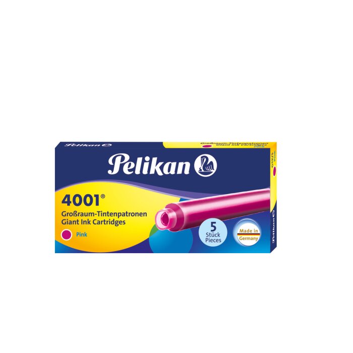 Pelikan 4001 standard - veľká atramentová náplň - 5 ks - nevymazateľný atrament - ružová