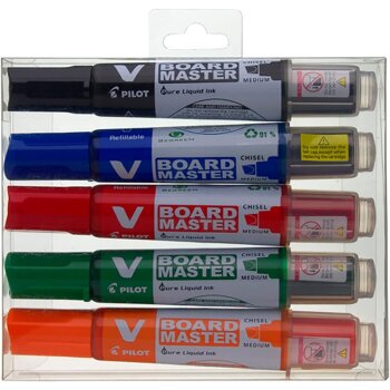 PILOT Whiteboard-Marker V BOARD MASTER M, Keilspitze, 5er...