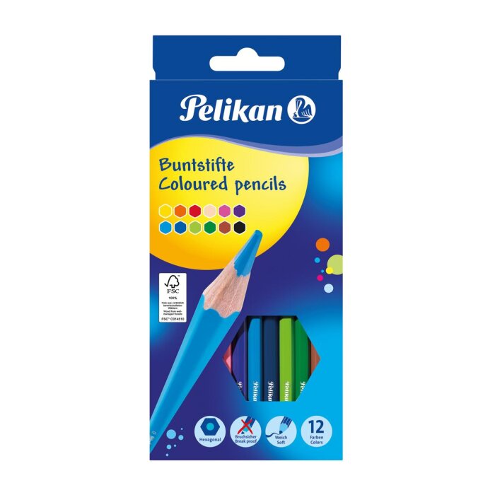 Pelikan Buntstifte Standard, sechseckig, 12er Kartonetui
