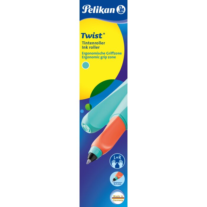 Pelikan Twist Tintenroller Spearmint, mintgrün/apricot L+R