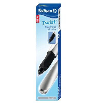 Pelikan Twist Tintenroller, silber/schwarz L+R