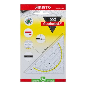 ARISTO Geodreieck® 16 cm transparent, mit Facette und...