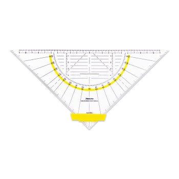 ARISTO Geodreieck® geo trojuholník 1555/4 transparentný, 25cm s rúčkou, fazetou a atramentovými drážkami (AR1555/4)