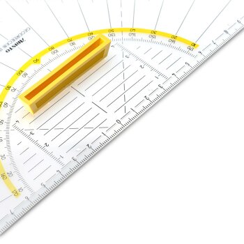 ARISTO Geodreieck® geo trojuholník 1555/4 transparentný, 25cm s rúčkou, fazetou a atramentovými drážkami (AR1555/4)